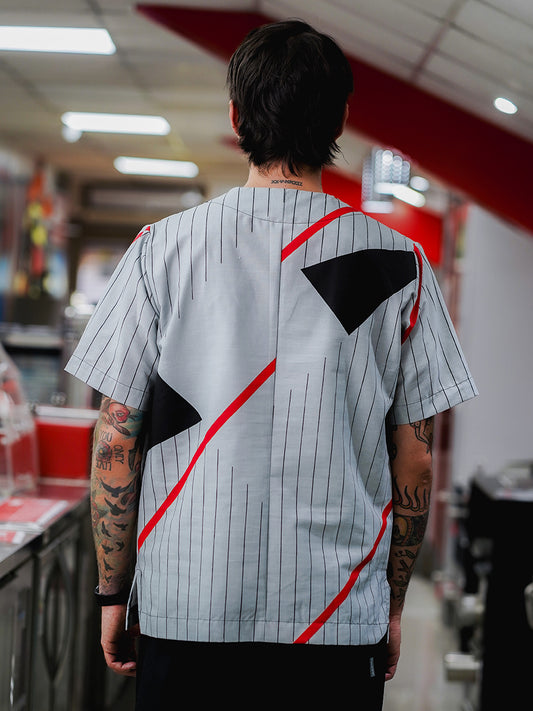 Blusón Escote V Hombre gris estampado