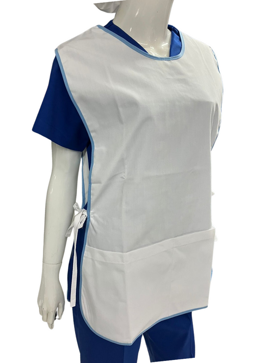 Ruana Blanca sesgo celeste