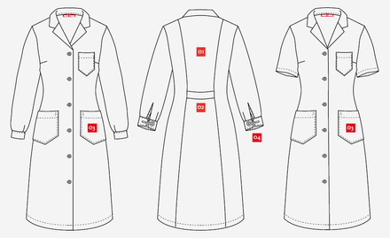 Delantal Princesa manga corta blanco en poplin