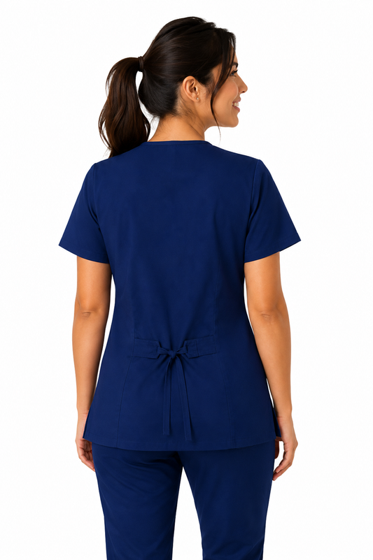 Blusón Sahara Escote V Mujer azul