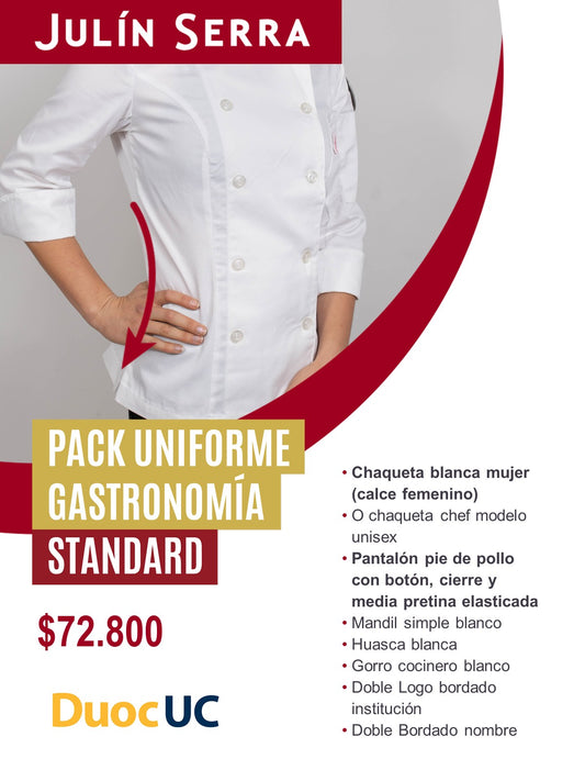 PACK UNIFORME GASTRONOMÍA DUOC