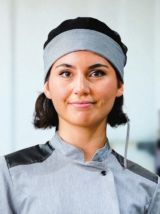 Gorro Magnolia con biarritz gris con malla negra