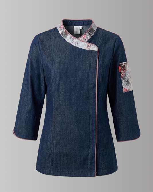 Chaqueta Milcao mujer con cierre en denim delgado detalles estampados