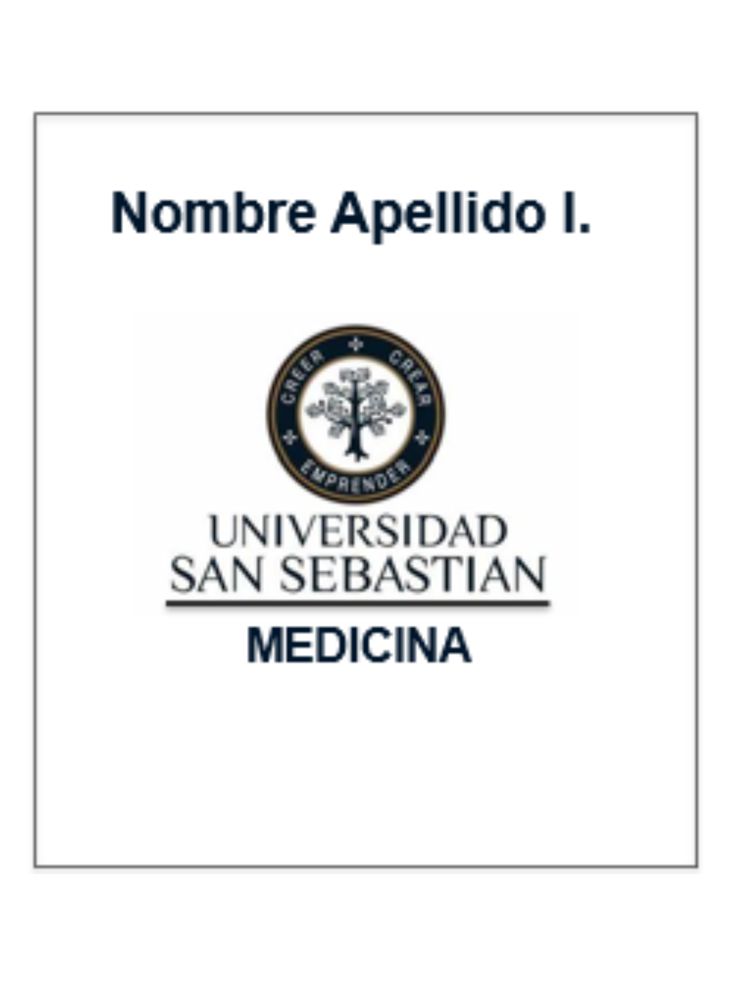 Bordado de Logo USS (Universidad San Sebastian) Nombre y especialidad