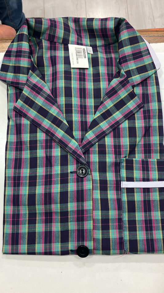 Delantal corte D estampado escoces