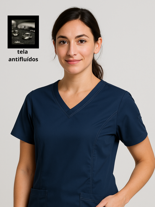 Conjunto Clínico ANTIFLUIDOS Urban Blusón + Pantalón azul marino