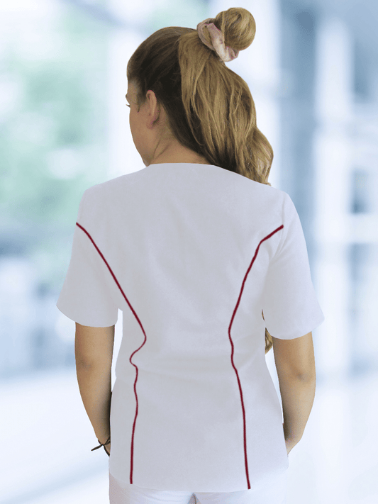 Chaqueta Bicolor blanca con vivos rojos