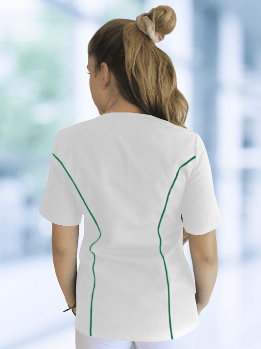 Chaqueta Bicolor blanca con vivos verde