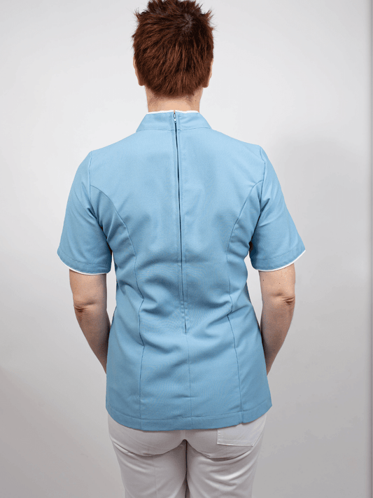 Blusón Cuello alto celeste