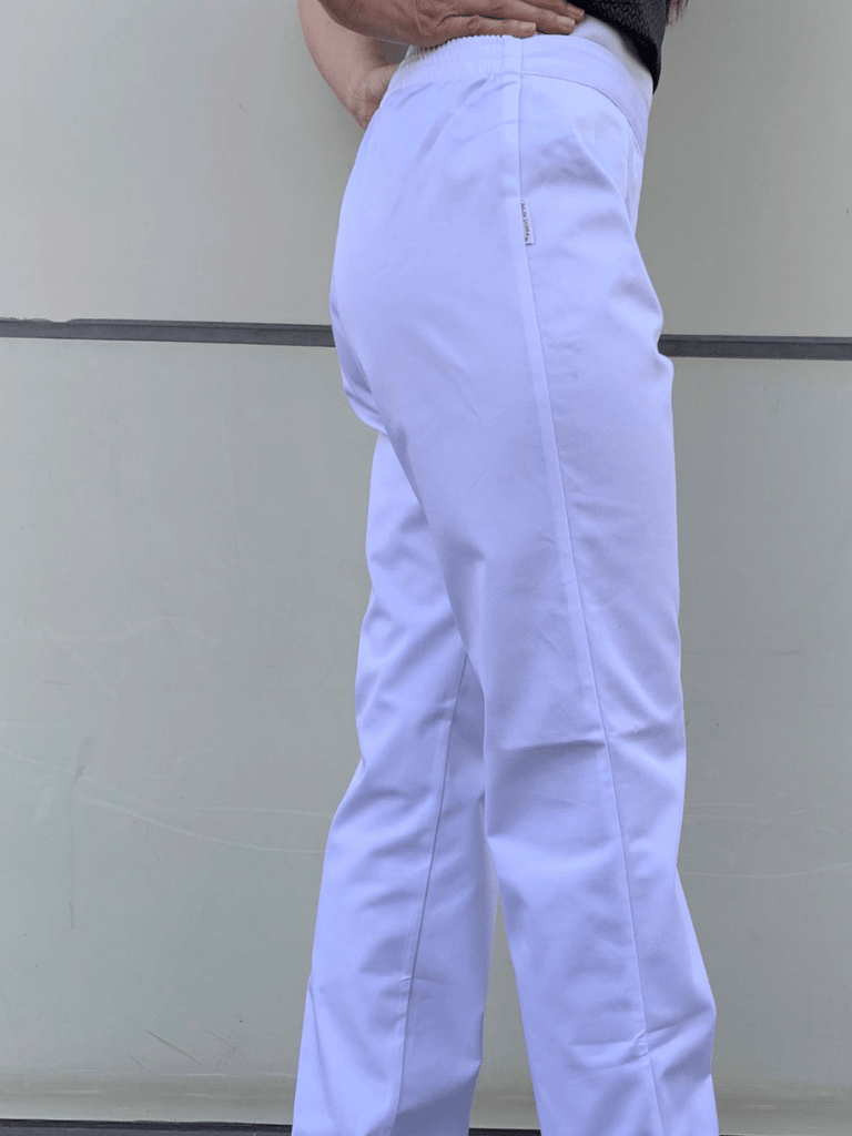 Pantalón Sara blanco media pretina elasticada