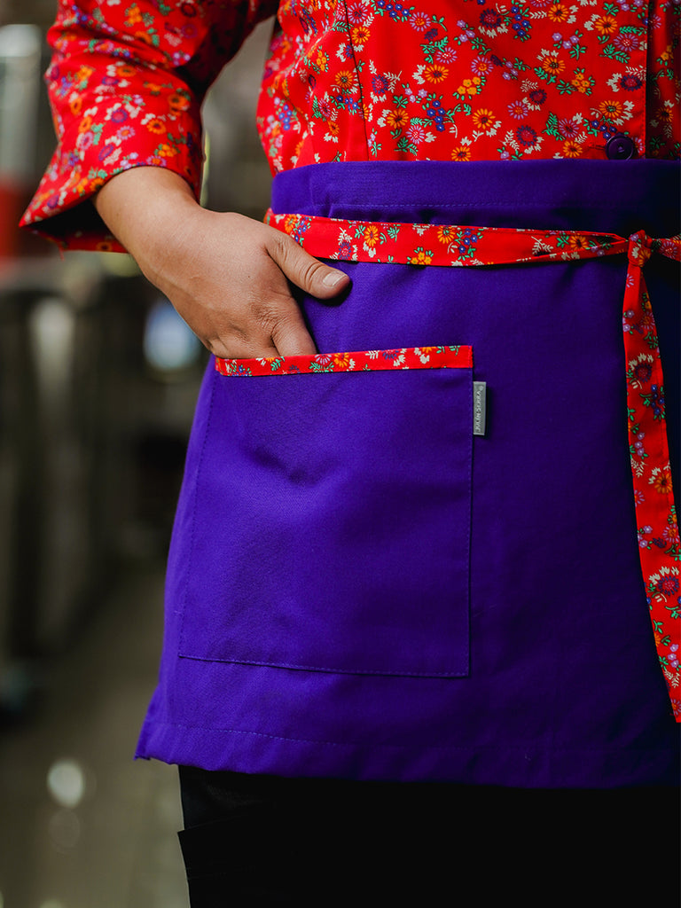 Paño Cintura SENA morado con adornos de flores E06