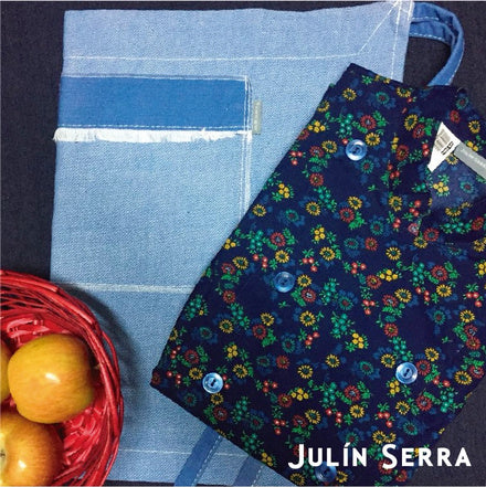 Chaqueta Cruzada Mujer Flores azul