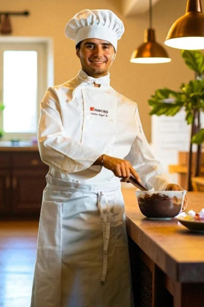 Chaqueta Chef gabardina blanca