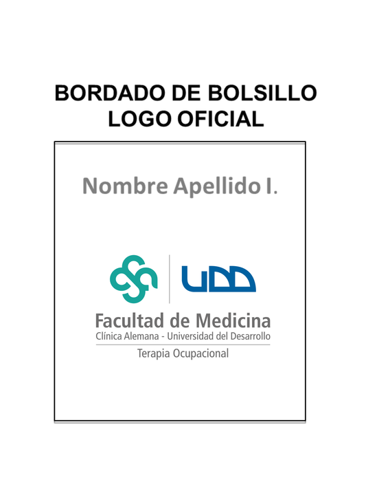 Bordado de Logo UDD Nombre y especialidad - Convenio 2026- TERAPIA OCUPACIONAL