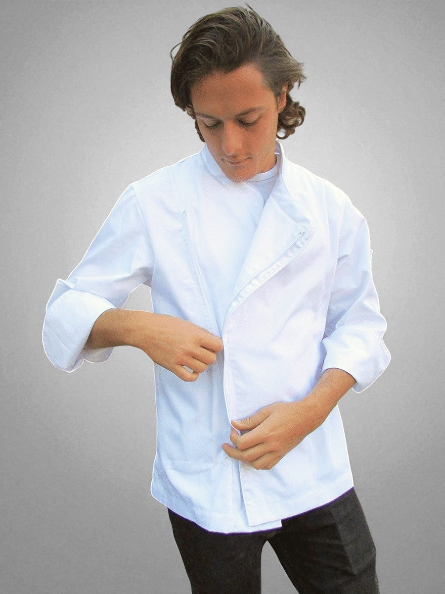 Chaqueta Milcao hombre con cierre blanca