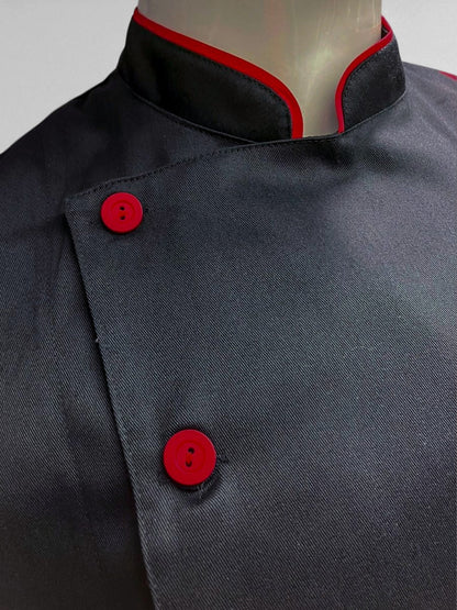 Chaqueta Pascual negra sesgo rojo