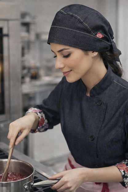 Gorro Brasserie bandana mezclilla negra delgada