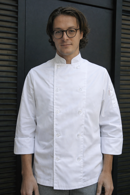 Chaqueta Chef gabardina blanca