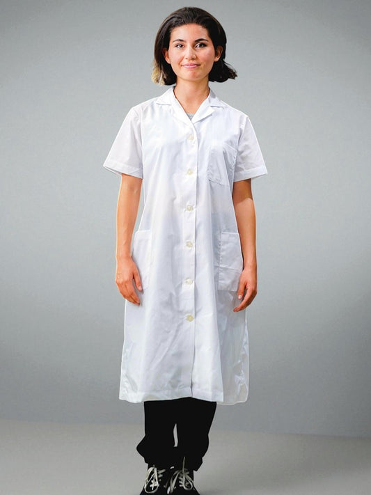 Delantal Princesa manga corta blanco en polycron