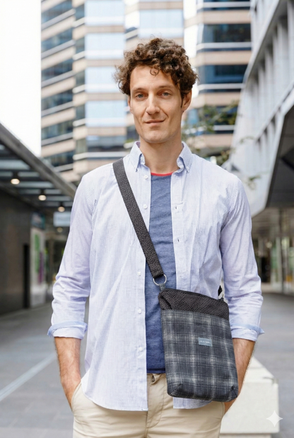 Carterita Escocés Negro Mosaico Gris – Edición Artesanal Julin Serra