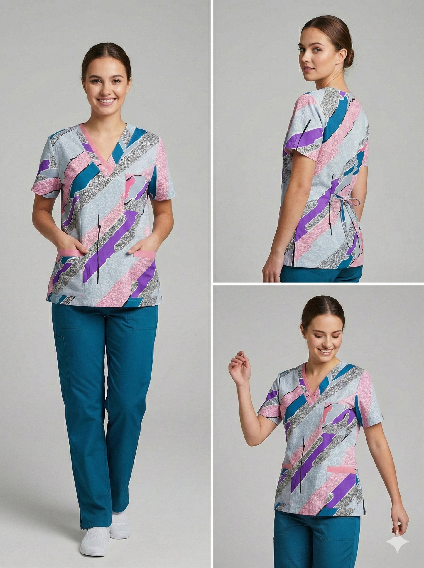 Blusón Escote V Mujer estampado rosado