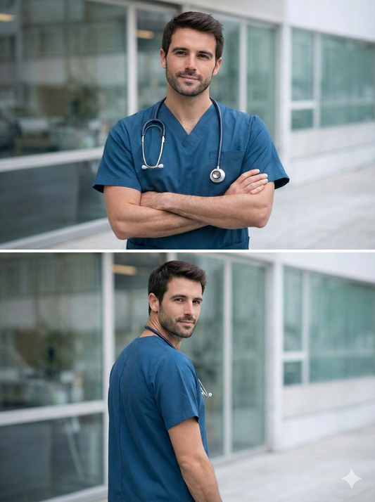 Blusón Escote V Hombre petroleo