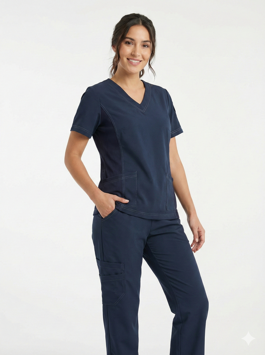 Conjunto Clínico ANTIFLUIDOS Urban Blusón + Pantalón azul marino