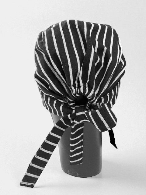 Gorro Brasserie bandana gabardina listado blanca y negro