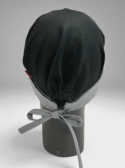 Gorro Magnolia con biarritz gris con malla negra