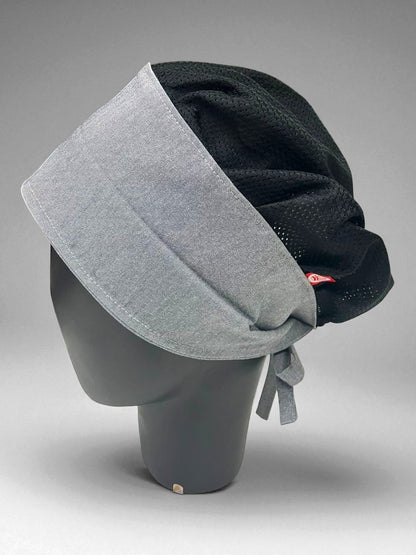 Gorro Magnolia con biarritz gris con malla negra
