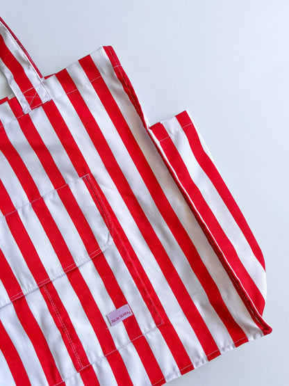 Bolso Shopper listado rojo