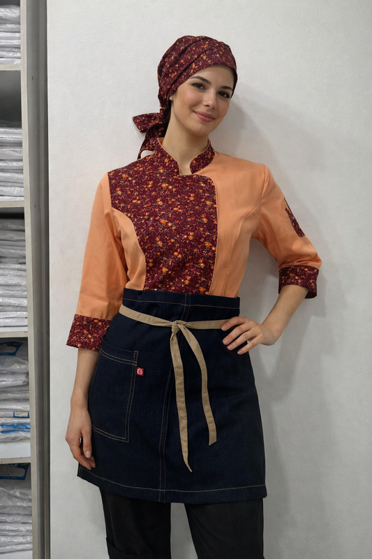 Chaqueta Laura aplicaciones flores color damasco