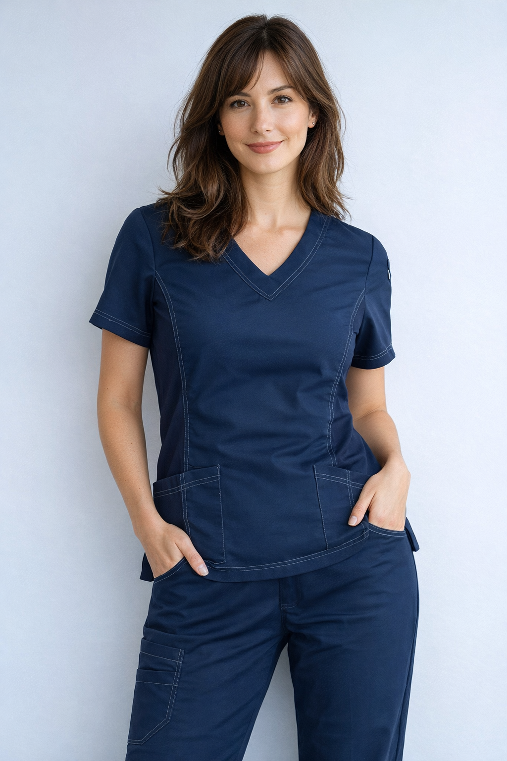 Conjunto Clínico ANTIFLUIDOS Urban Blusón + Pantalón azul marino