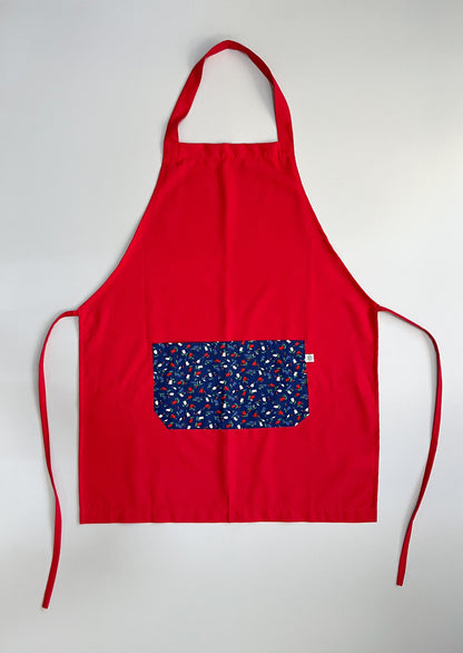 Pechera Carpintero roja con bolsillo en flores