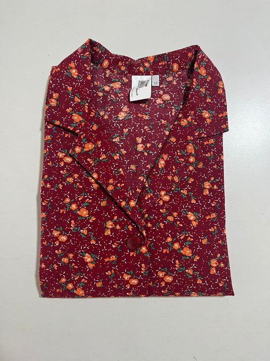 Pintora flores con burdeo (E27)