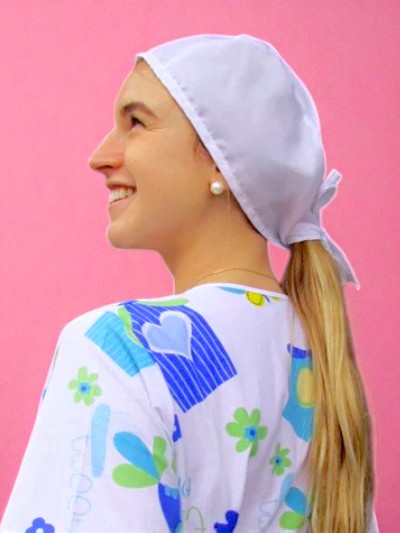 Turbante tradicional unisex blanco