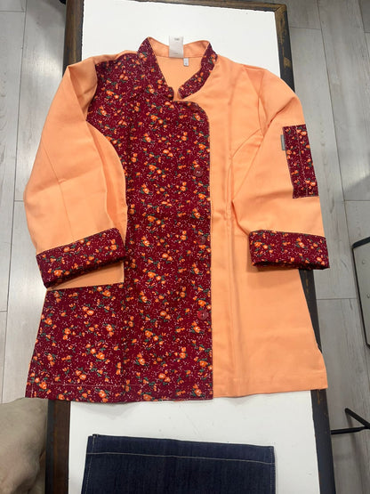 Chaqueta Laura aplicaciones flores color damasco