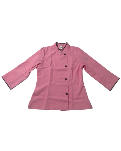 Chaqueta Laura rosada con vivo chocolate