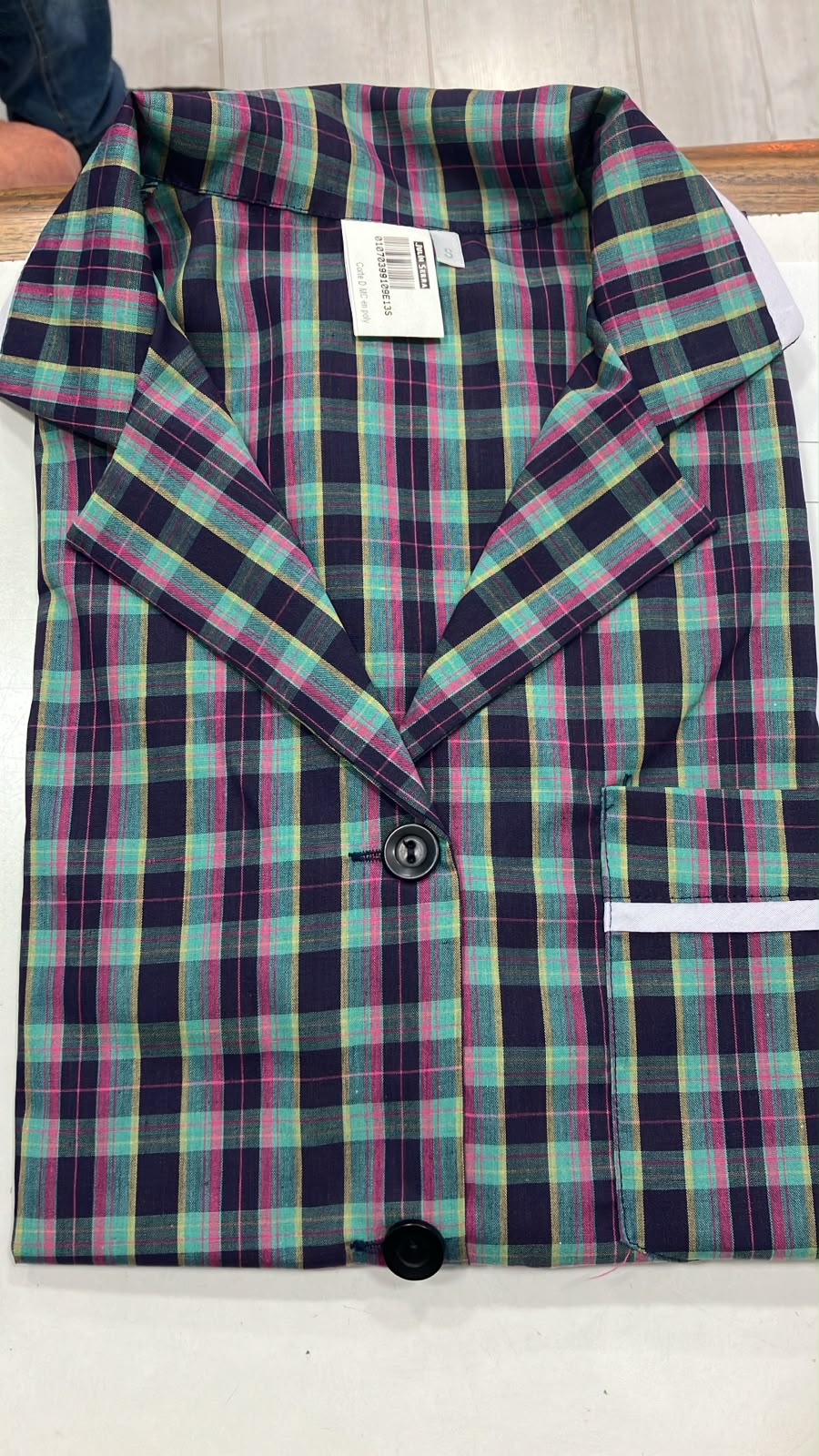 Delantal corte D estampado escoces