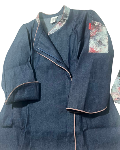 Chaqueta Milcao mujer con cierre en denim delgado detalles estampados