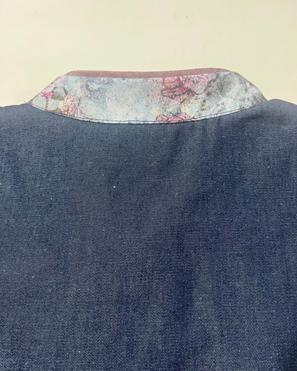 Chaqueta Milcao mujer con cierre en denim delgado detalles estampados