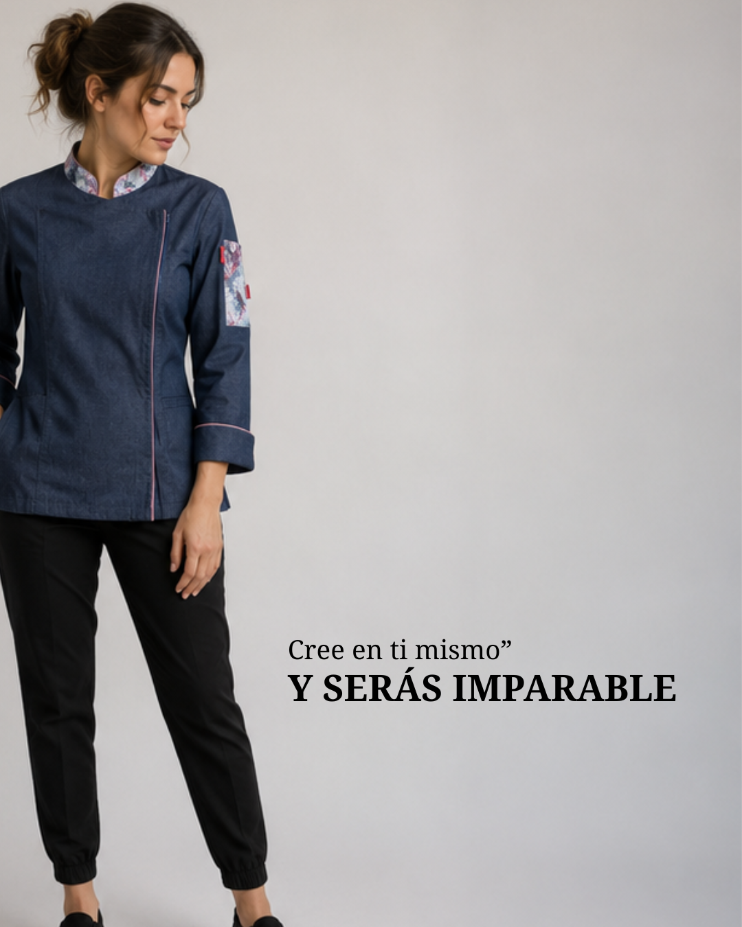 Chaqueta Milcao mujer con cierre en denim delgado detalles estampados