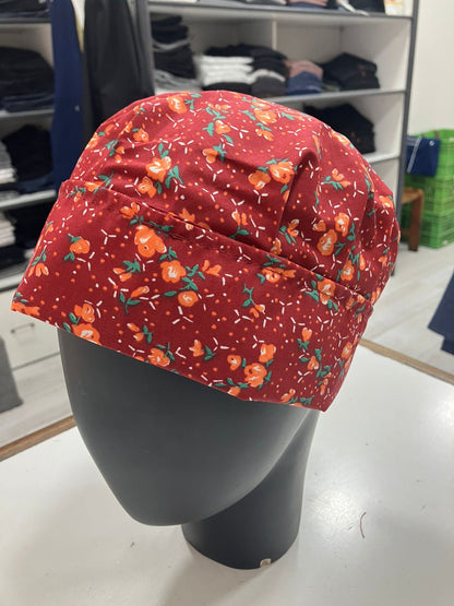 Gorro Magnolia estampado Flores con burdeo (E27)