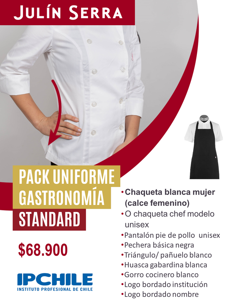 PACK UNIFORME  GASTRONOMIA IP CHILE