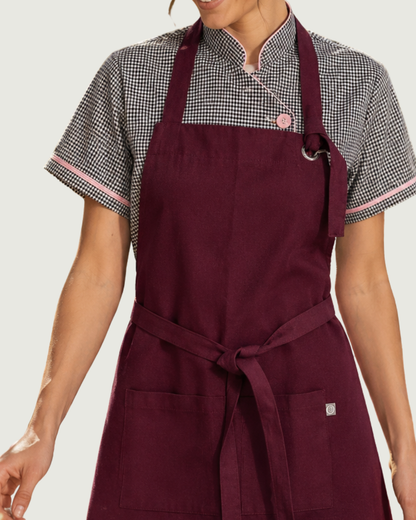 Pechera Atenea mujer en tela linette burdeo