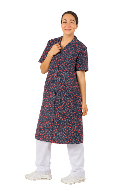 Pintora flores con azul oscuro (E04)