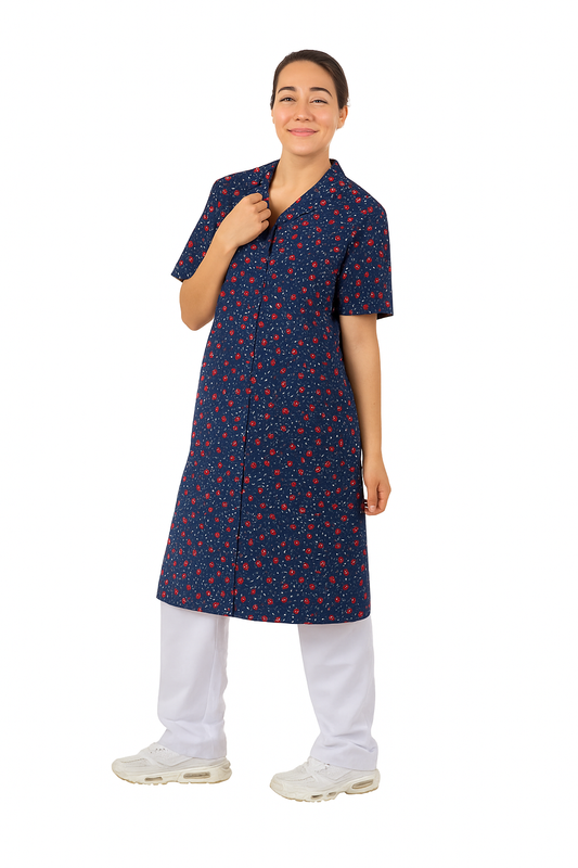 Pintora flores con azul (E30)