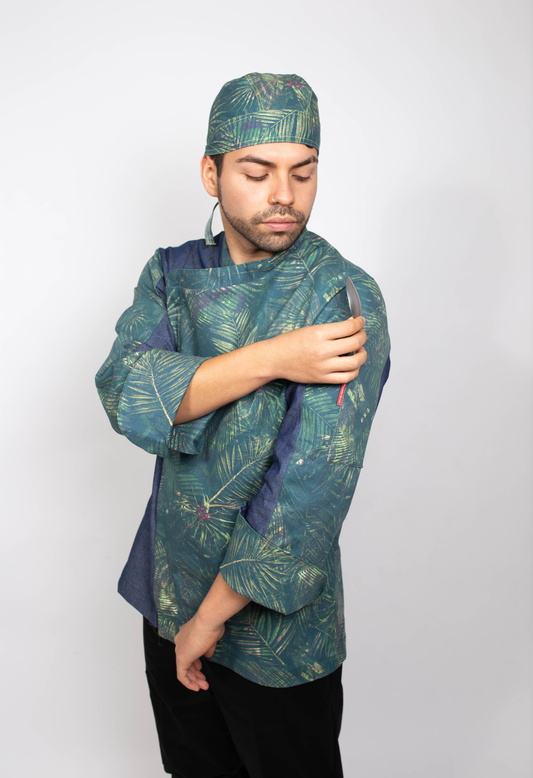 Chaqueta Milcao con cierre en algodón estampado Tropical