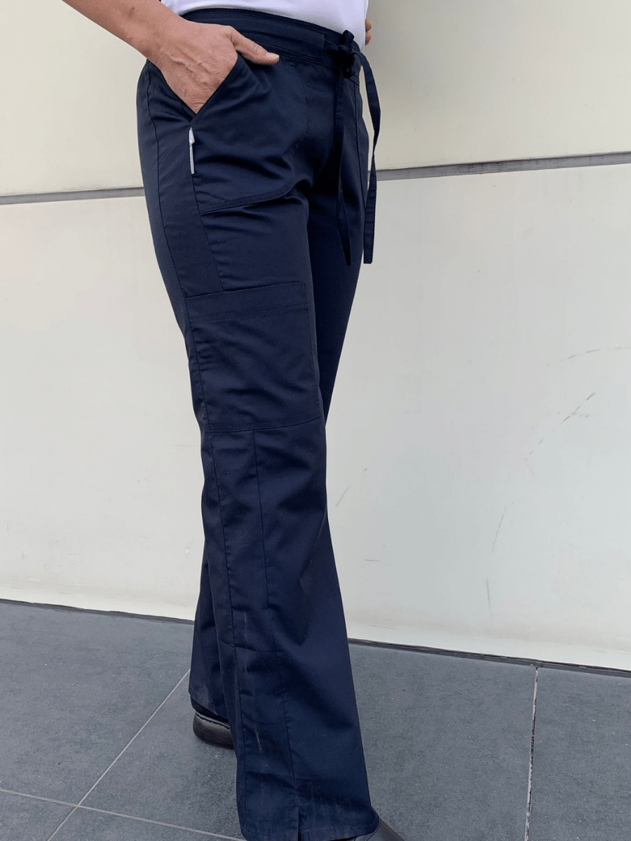 pantalon clinico cargo mujer cintura ajuste azul marino – Julin Serra