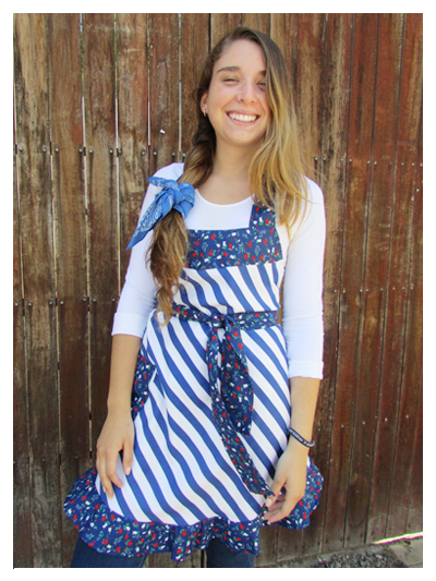 Pechera Vintage Listada Azul